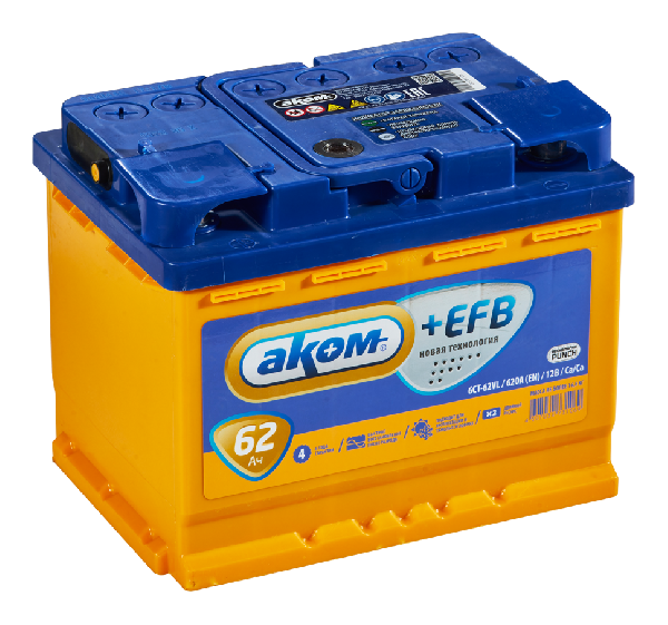 Аккумулятор АКОМ 62 А*ч +EFB
