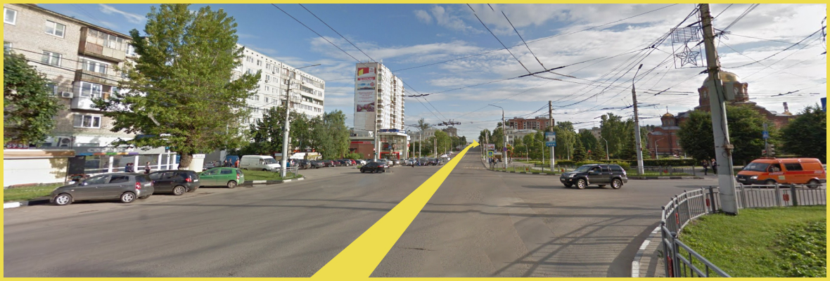 2 - Въезд в город: перекресток ул. Октябрьская ул. Пузакова служит также  для направления движения прямо в город к магазину по ул. Октябрьская.