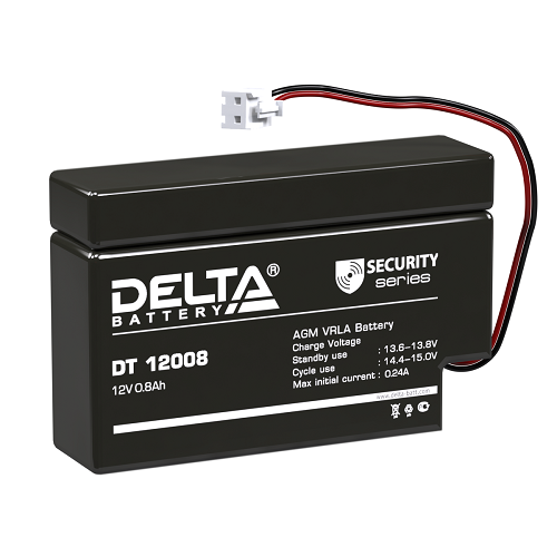 Аккумулятор DELTA 0,8 А*ч DT12008 (T13)