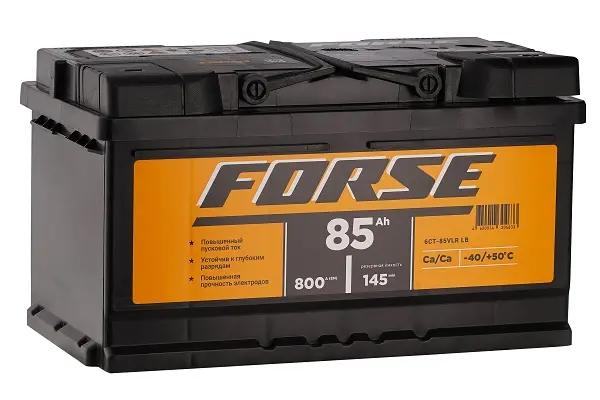 Аккумулятор FORSE 85 А*ч 6СТ-85 евро низкий