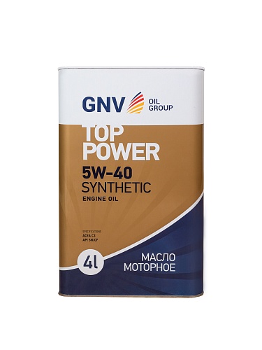 GNV Top Power 5W-40 Syntetic ACEA C3, MB 229.51/229.52 (мет.канистра 1л.)