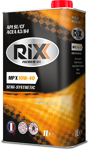 RIXX MP X 10W-40 SL/CF 1 л (шт.)  п/синт  