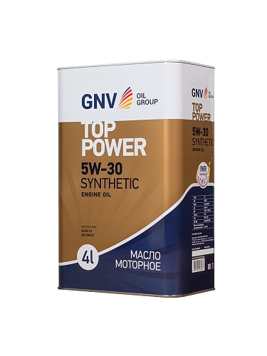 GNV Top Power 5W-30 Syntetic VW 504.00/507.00 (мет.канистра 4л.) (аналог Q8 VX LL)